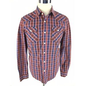 Polham The Justifiable Mens Button Shirt Sz 100 Cm (Medium?) Plaid Long‎ Sleeve